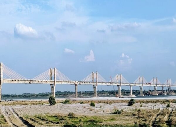 2544 m Long Extra Dosed Bridge over river Ganga, Ballia 